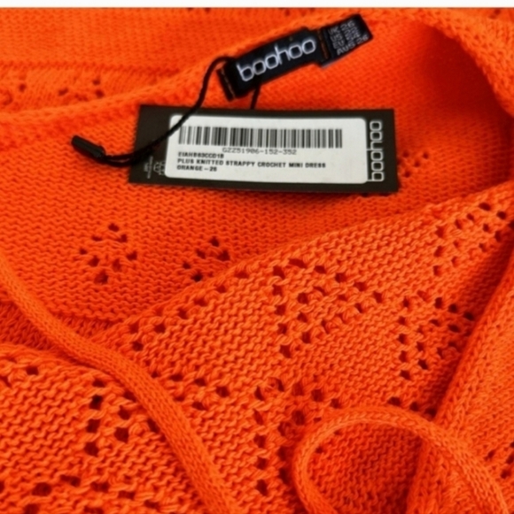 NWT BOOHOO 22 Knitted Strappy Crochet Mini Dress - Picture 3 of 3